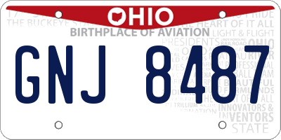 OH license plate GNJ8487