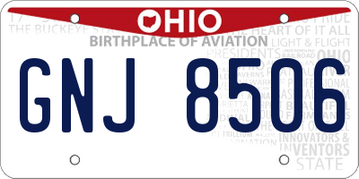 OH license plate GNJ8506