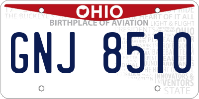 OH license plate GNJ8510