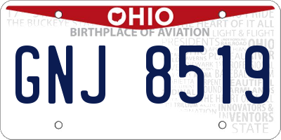 OH license plate GNJ8519
