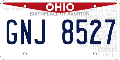 OH license plate GNJ8527