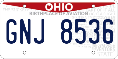 OH license plate GNJ8536