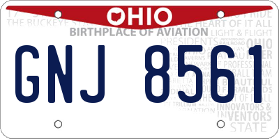 OH license plate GNJ8561