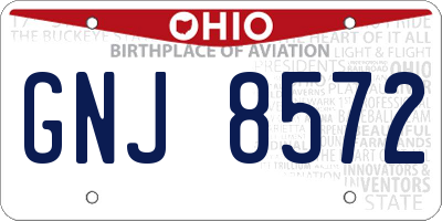 OH license plate GNJ8572