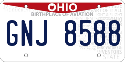 OH license plate GNJ8588