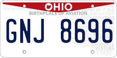 OH license plate GNJ8696