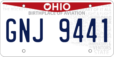 OH license plate GNJ9441