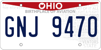 OH license plate GNJ9470