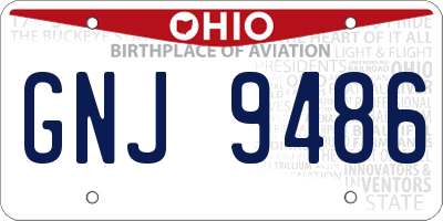 OH license plate GNJ9486