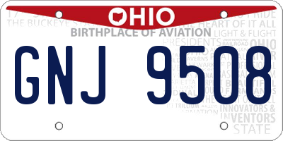 OH license plate GNJ9508
