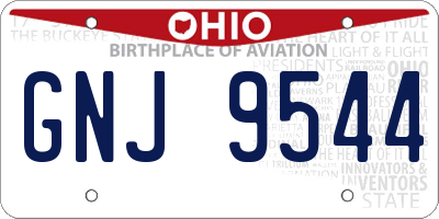 OH license plate GNJ9544