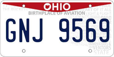 OH license plate GNJ9569