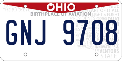 OH license plate GNJ9708