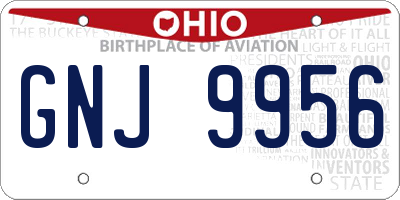 OH license plate GNJ9956