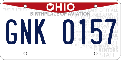 OH license plate GNK0157
