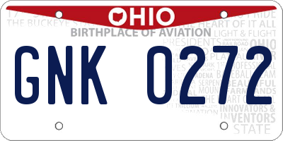OH license plate GNK0272