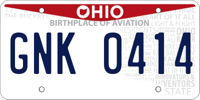 OH license plate GNK0414