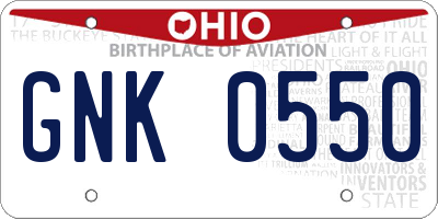 OH license plate GNK0550