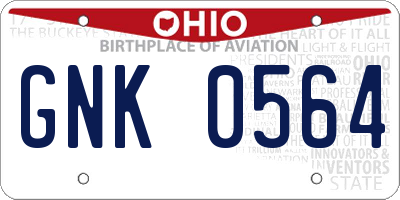 OH license plate GNK0564
