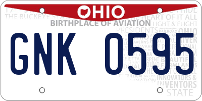 OH license plate GNK0595