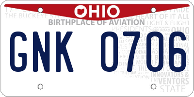 OH license plate GNK0706