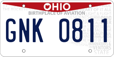 OH license plate GNK0811