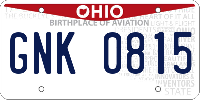 OH license plate GNK0815