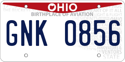 OH license plate GNK0856
