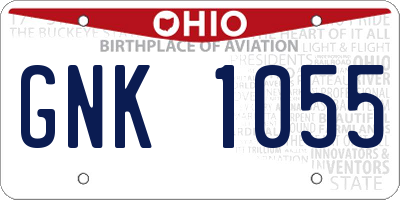 OH license plate GNK1055