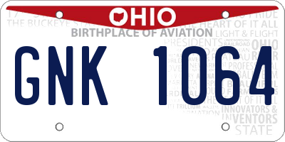 OH license plate GNK1064