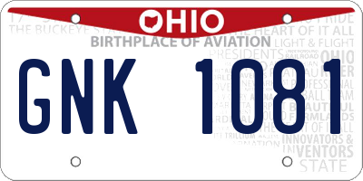 OH license plate GNK1081