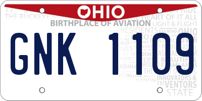OH license plate GNK1109