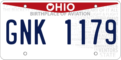 OH license plate GNK1179