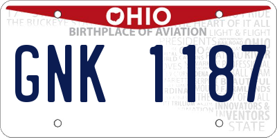 OH license plate GNK1187