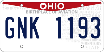 OH license plate GNK1193