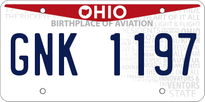 OH license plate GNK1197