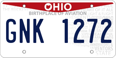 OH license plate GNK1272