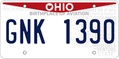 OH license plate GNK1390