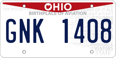OH license plate GNK1408