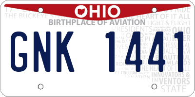 OH license plate GNK1441