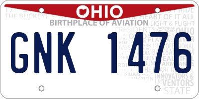 OH license plate GNK1476