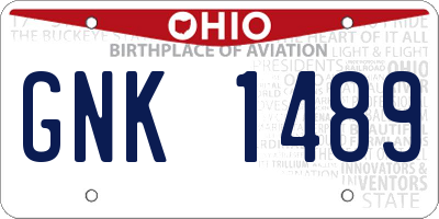 OH license plate GNK1489