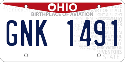 OH license plate GNK1491
