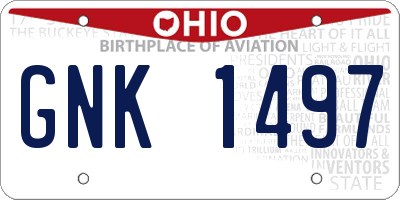 OH license plate GNK1497