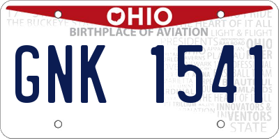 OH license plate GNK1541