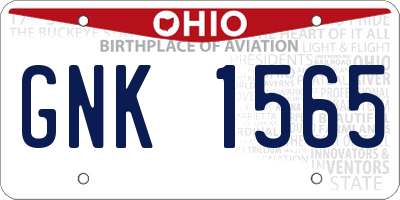 OH license plate GNK1565