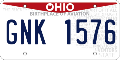 OH license plate GNK1576