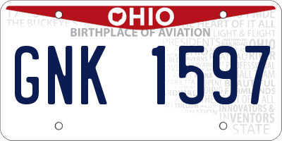 OH license plate GNK1597