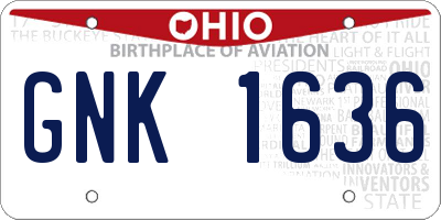 OH license plate GNK1636