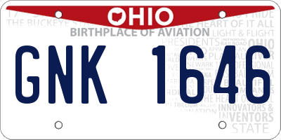 OH license plate GNK1646